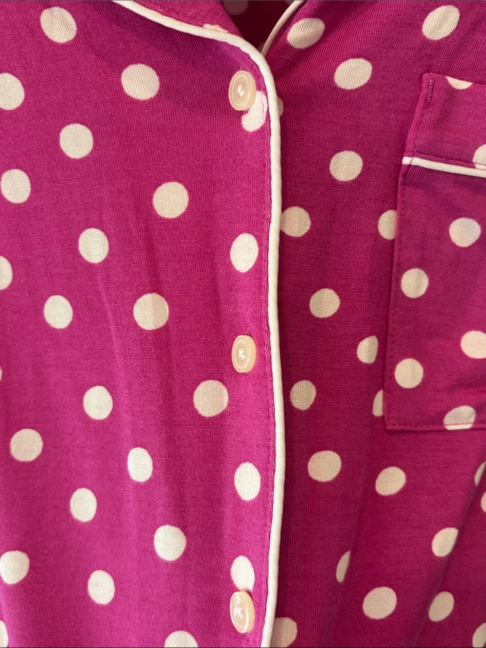 kate spade Hot Pink Polka Dot Short Sleeve Pajama Set
